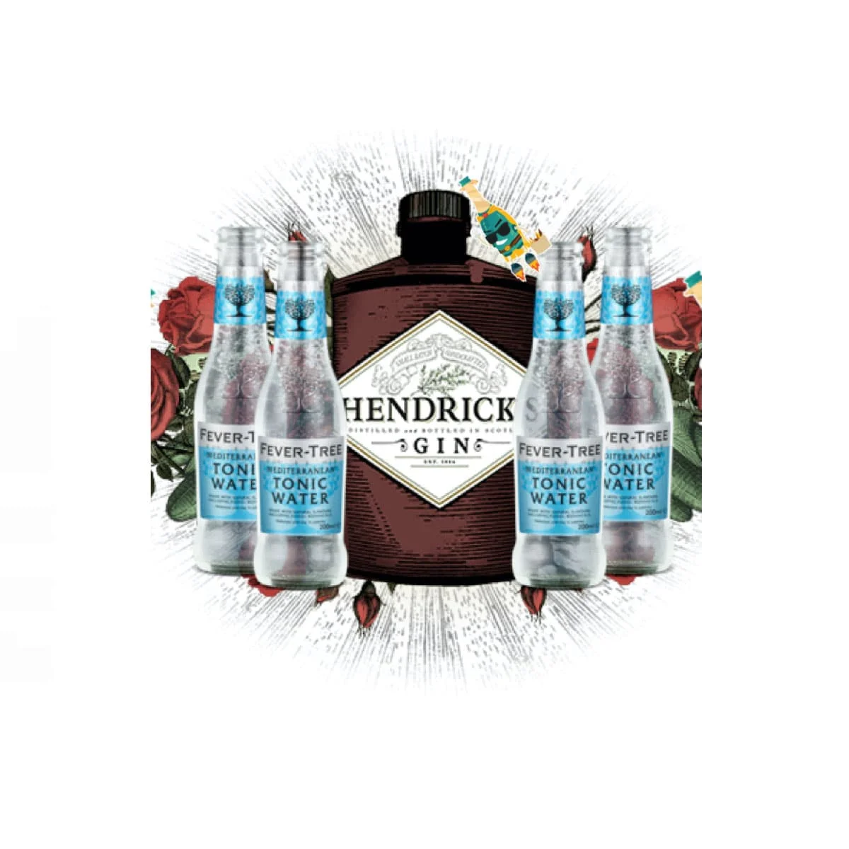 Hendrick's Gin + 4x Fever-Tree Tonic